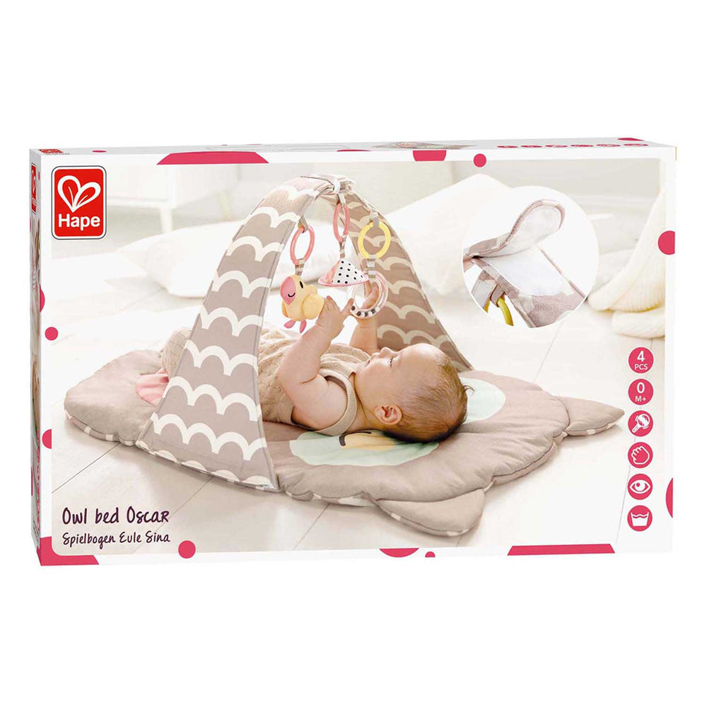 Hape speelboog uil sina - babygym met rammelaar, spiegel en bijtring, vanaf 0 maanden