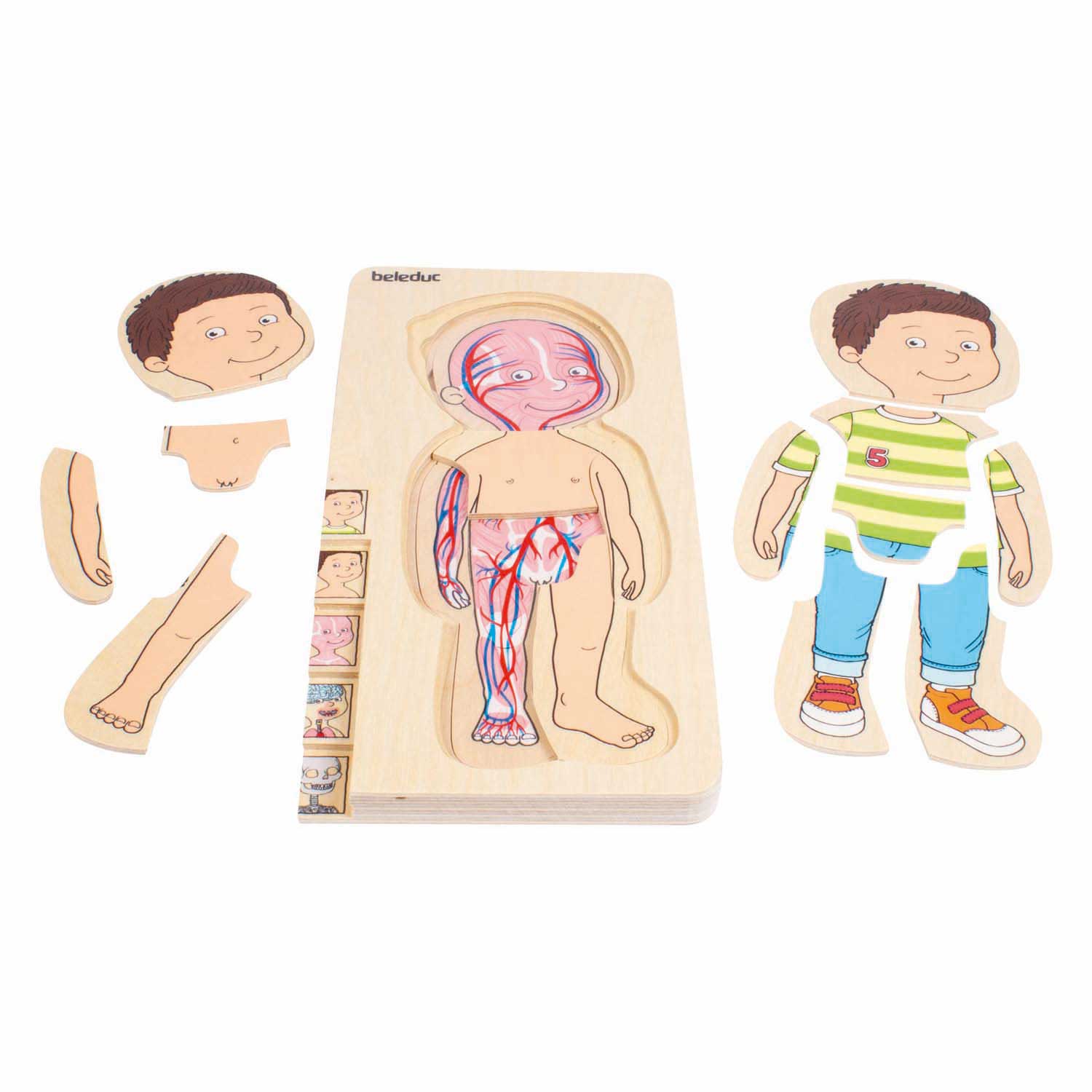 Beleduc houten lagenpuzzel jongen - 5 lagen
