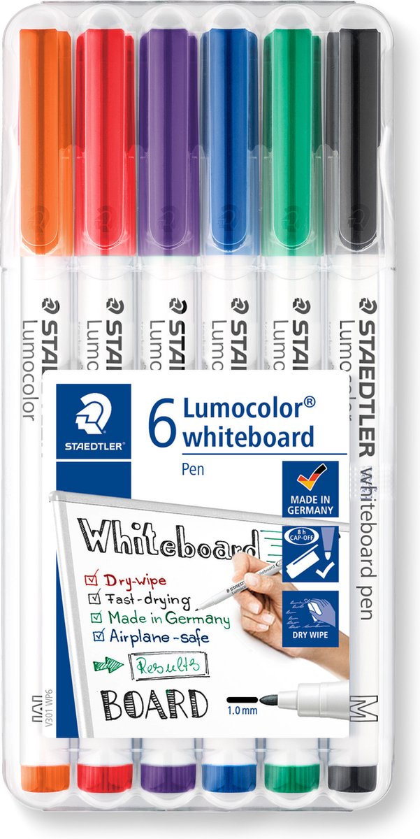 Staedtler lumocolor whiteboard pen - box met 6 kleuren