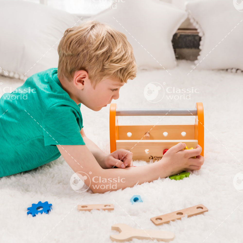 Klassieke Wereld Houten Gereedschapskist, 16dlg.