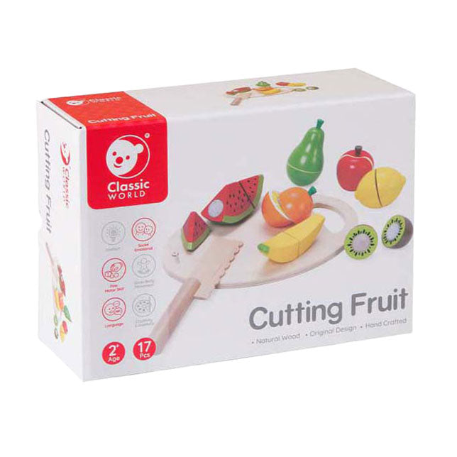 Klassieke Wereld Wereld Houten Snijfruit met Snijplank, 17dlg.