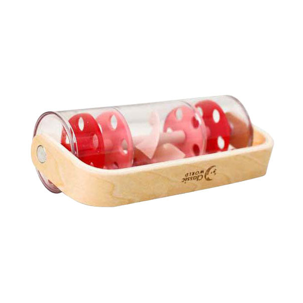 Classic world regenmaker muziekinstrument rood - sensorisch speelgoed.