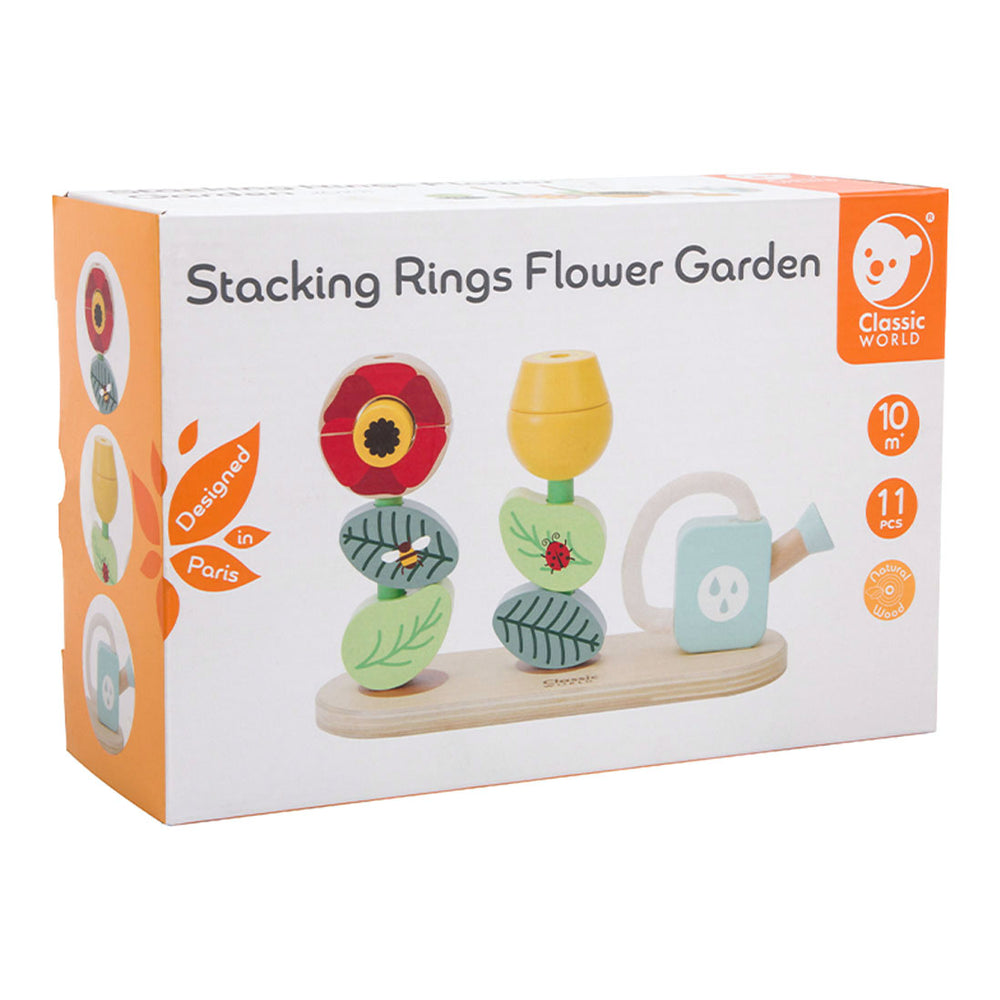 Klassieke Wereld Wereld Houten Stapelpuzzel Bloementuin, 11dlg.