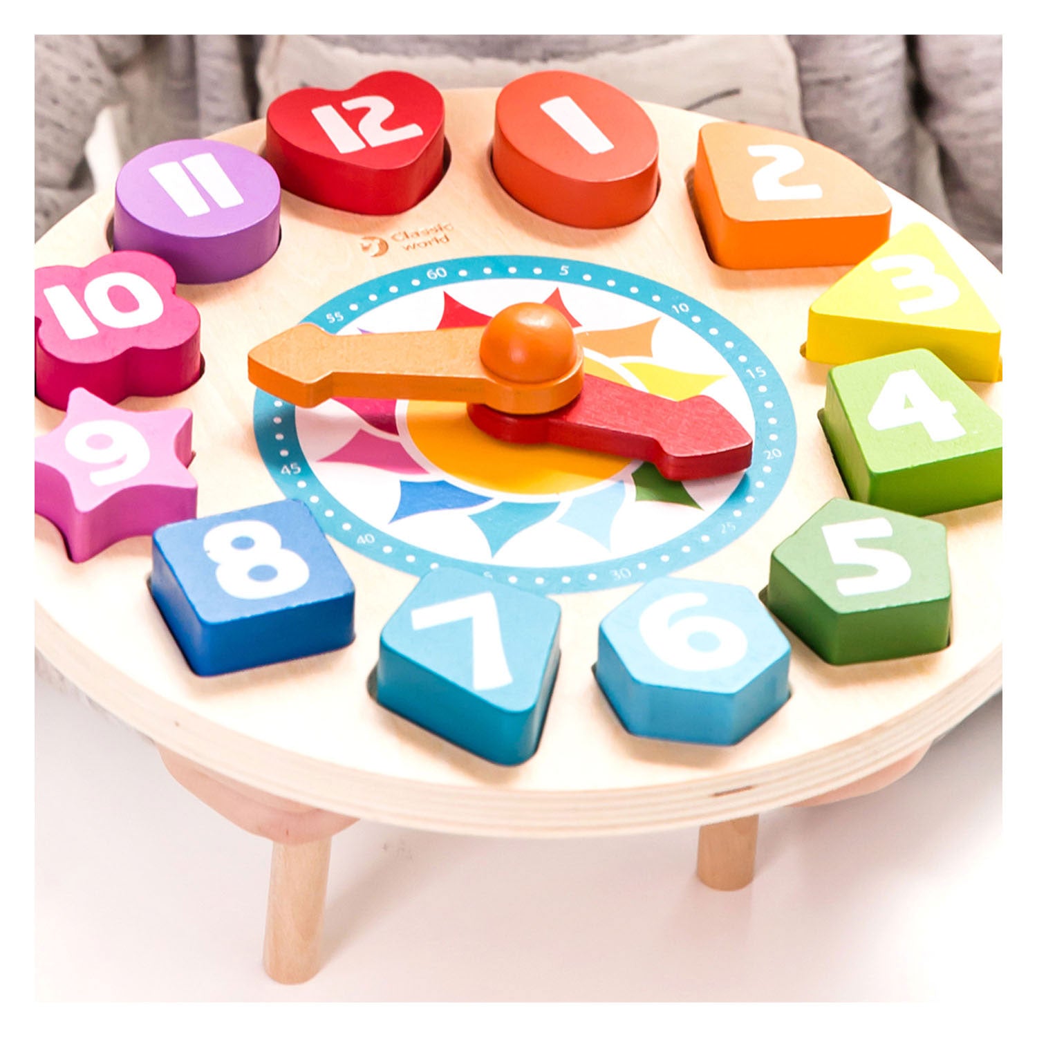 Klassieke Wereld Wereld Houten Leerklok met Vormen Tic-Tac, 15dlg.