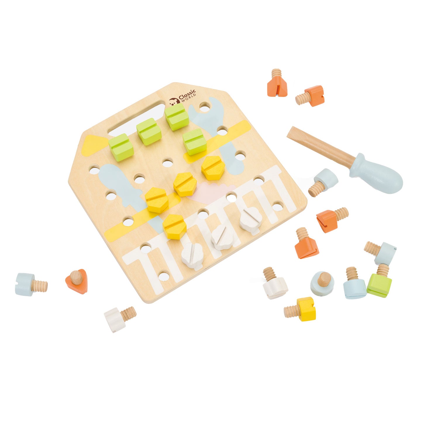 Classic world houten schroefbord educatief speelgoed 27-delig.
