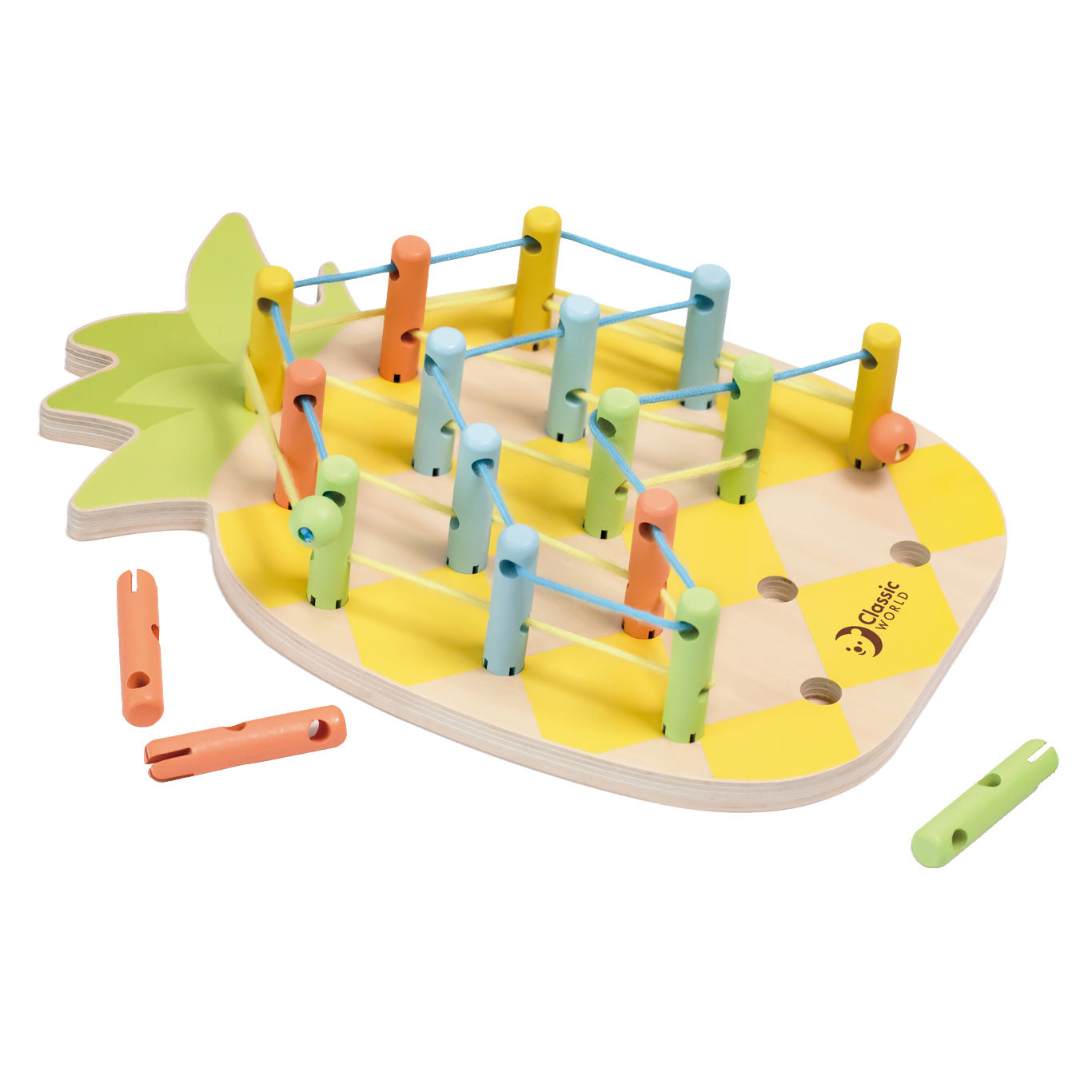 Klassieke wereld houten ananas verbindingsspel, 21dlg.