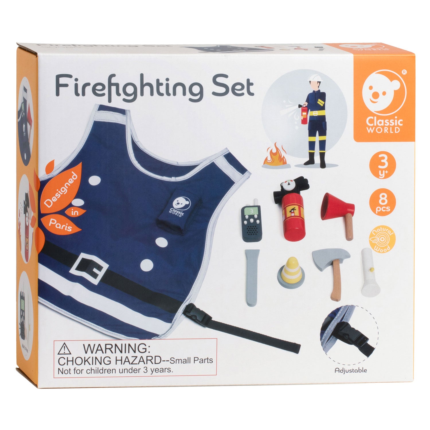 Klassieke Wereld Wereld Houten Brandweerman Speelset, 8dlg.
