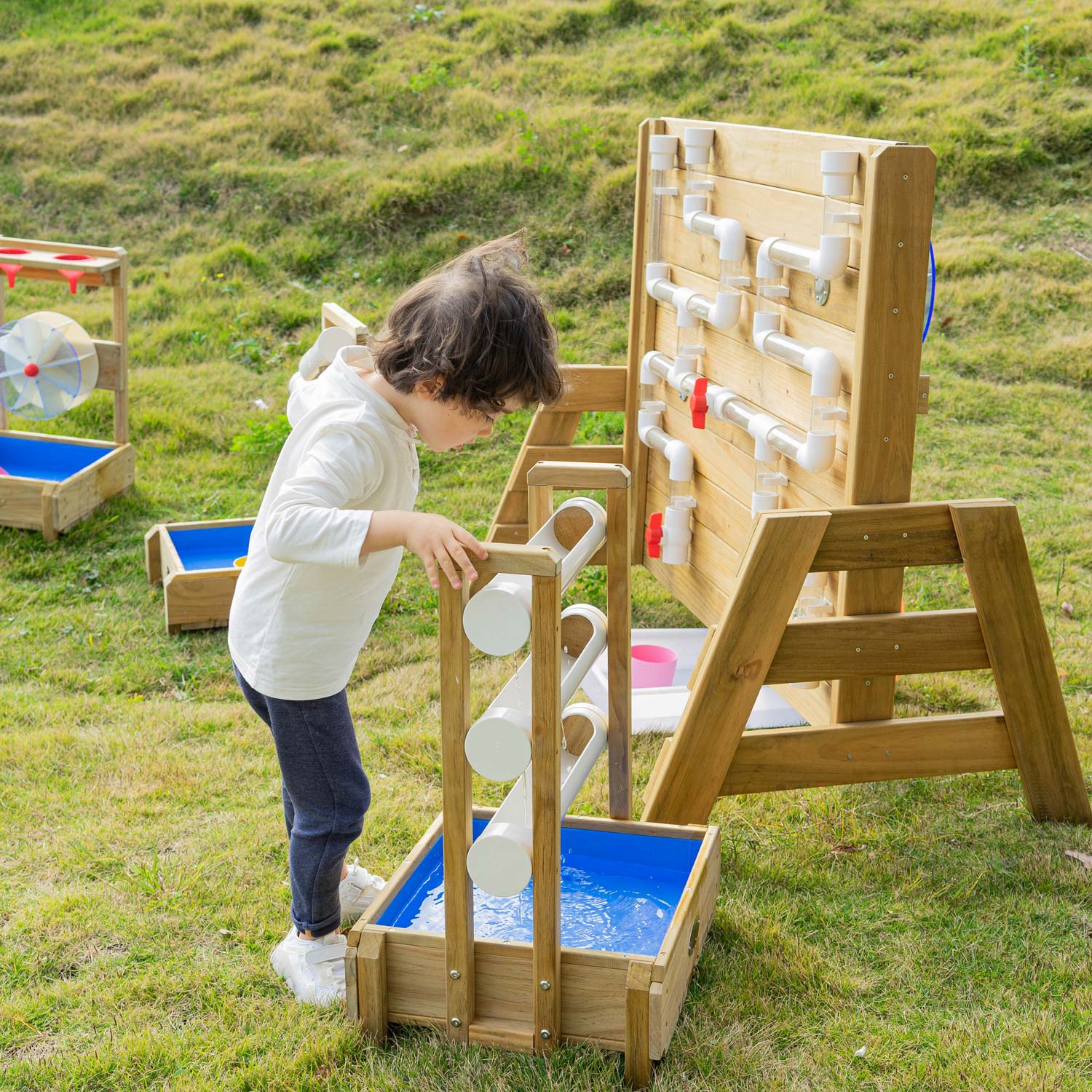 Klassieke wereld houten waterspeel tafel waterval