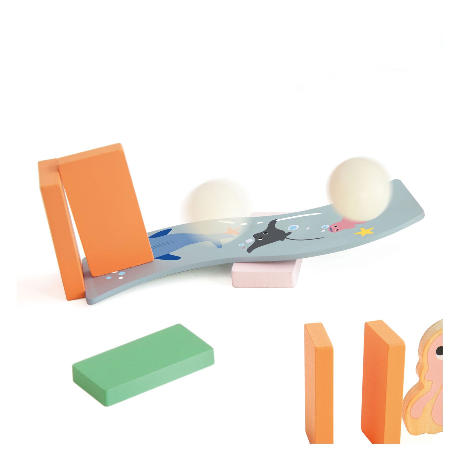 Classic world houten domino oceaan, 100dlg.