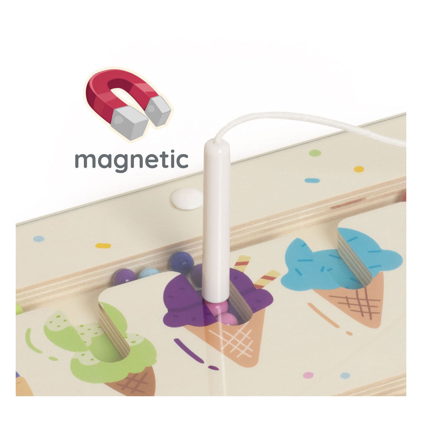 Classic world houten educatief kleuren match spel ijsjes magnetisch.