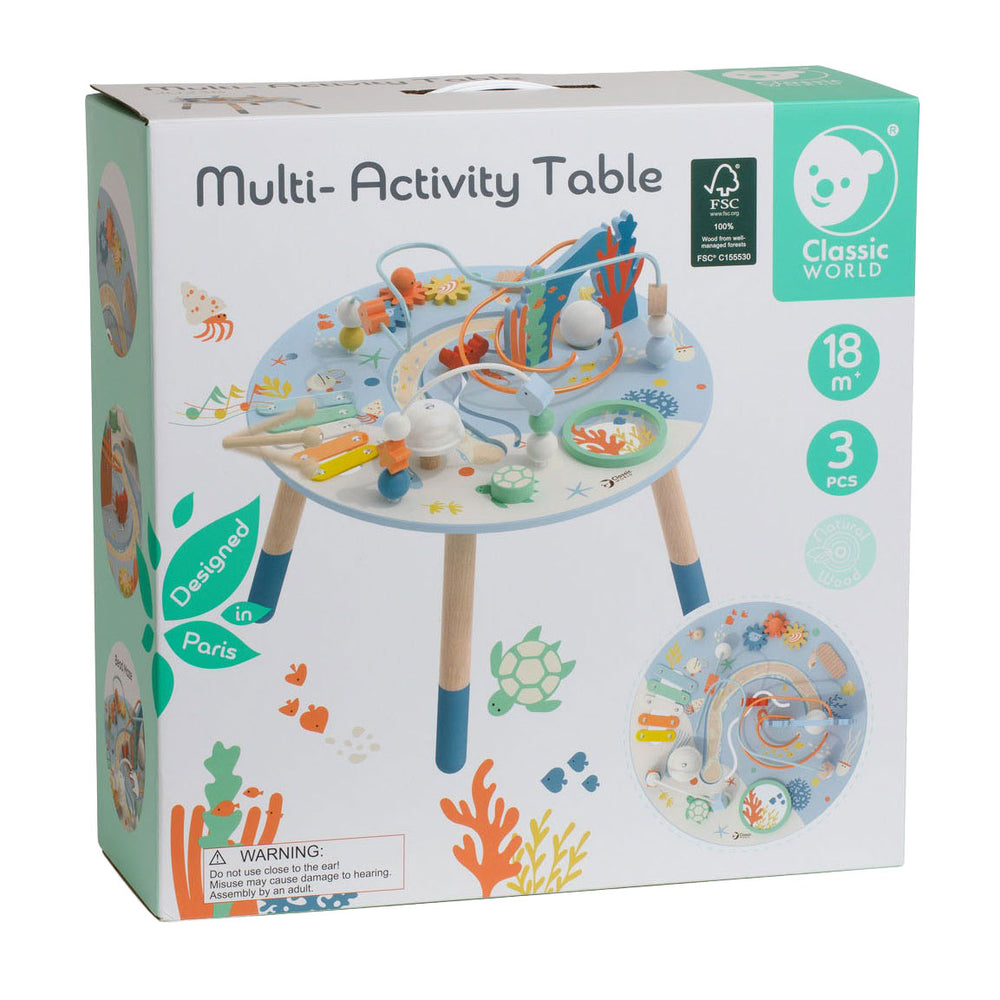 Klassieke wereld houten activiteitentafel onderwaterwereld, 3dlg.