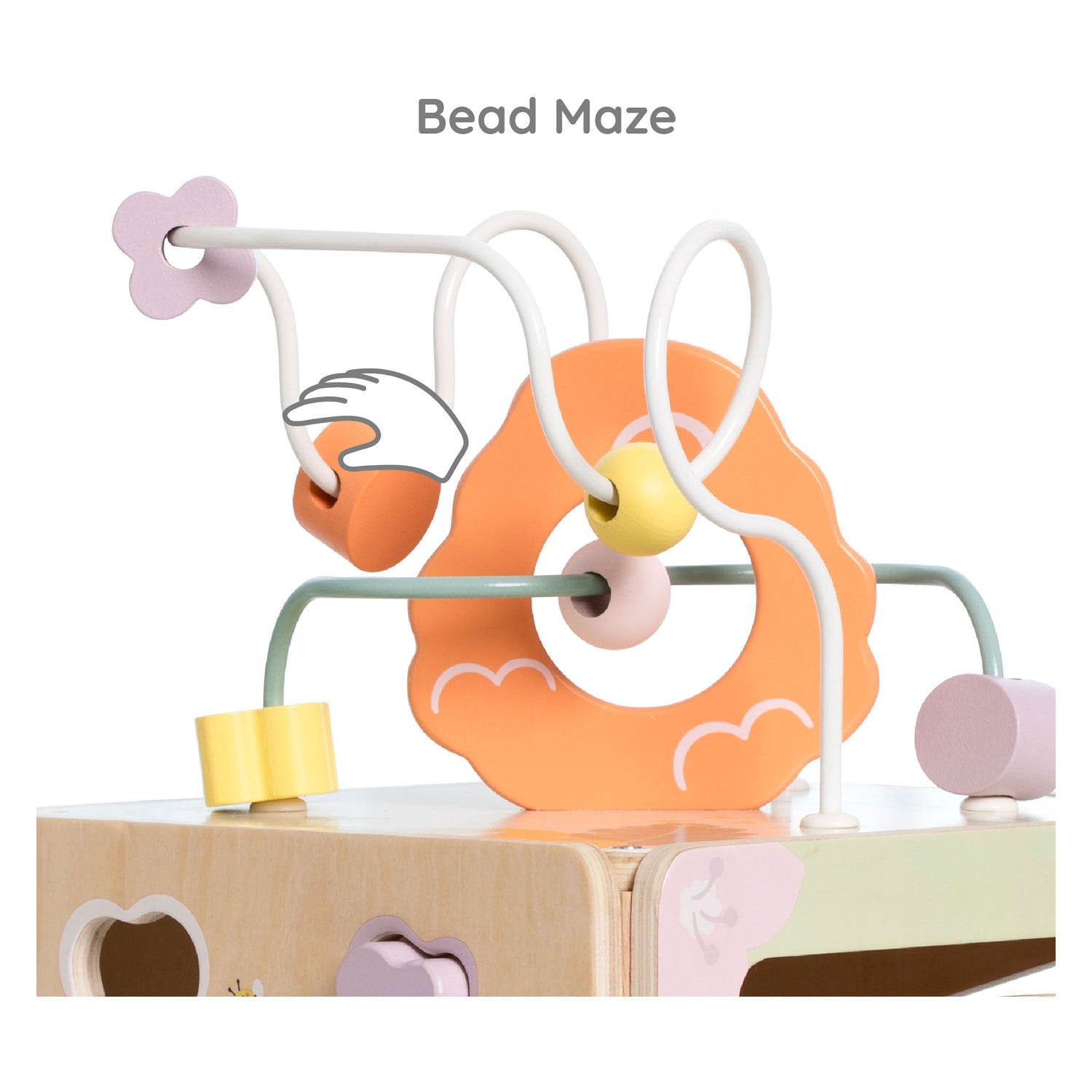 Klassieke wereld houten activiteitenkubus honenbij, 5dlg.