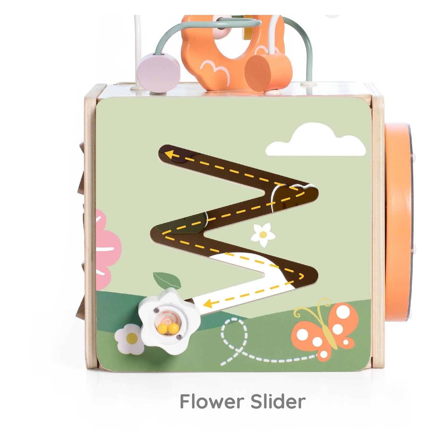 Klassieke wereld houten activiteitenkubus honenbij, 5dlg.