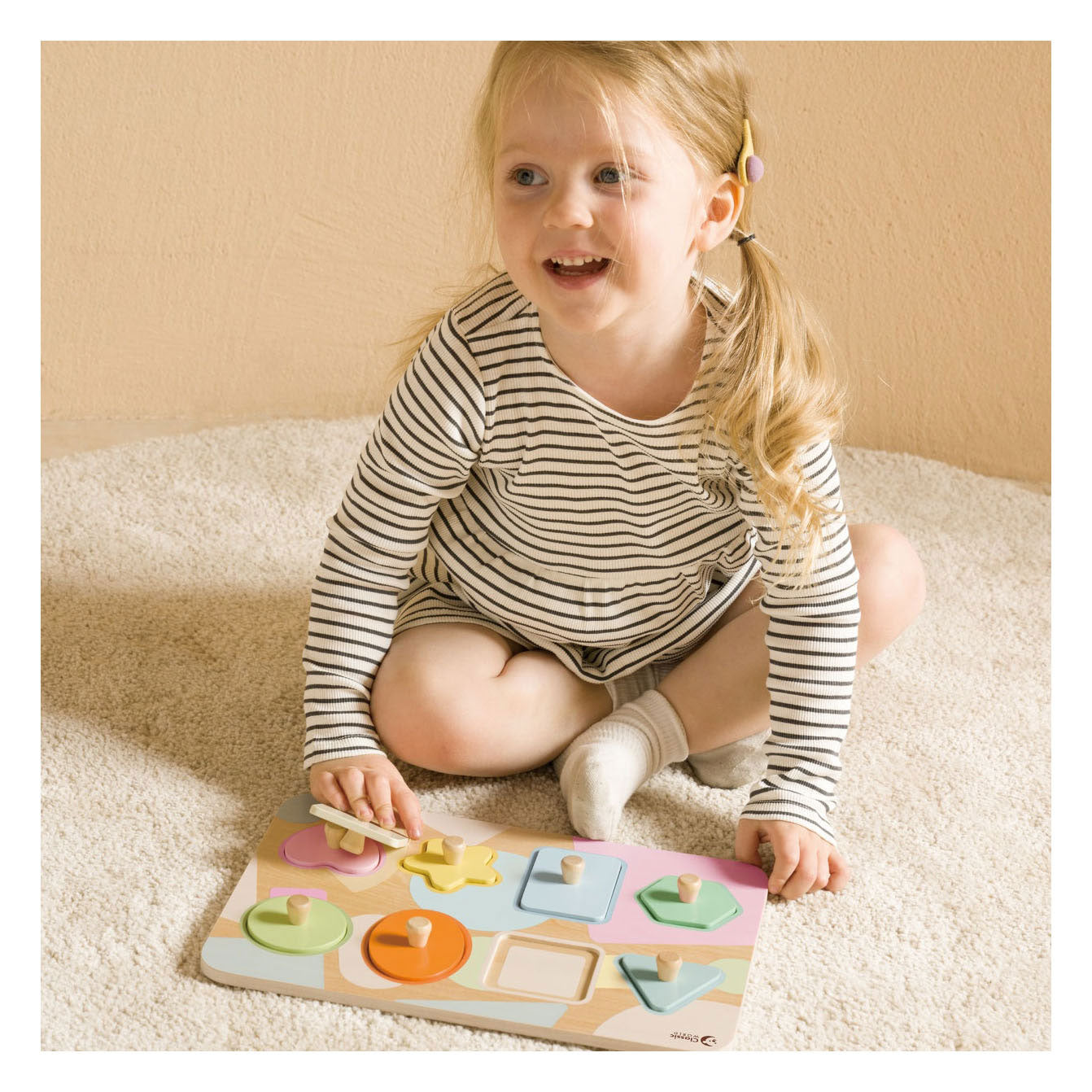Classic world houten puzzel vormen educatief speelgoed 8 stukjes.