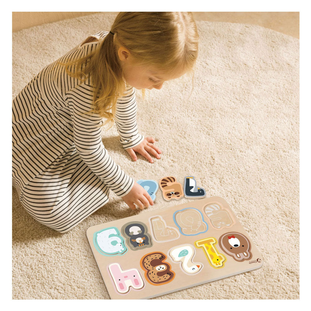 Klassieke wereld houten cijferpuzzel, 10st.