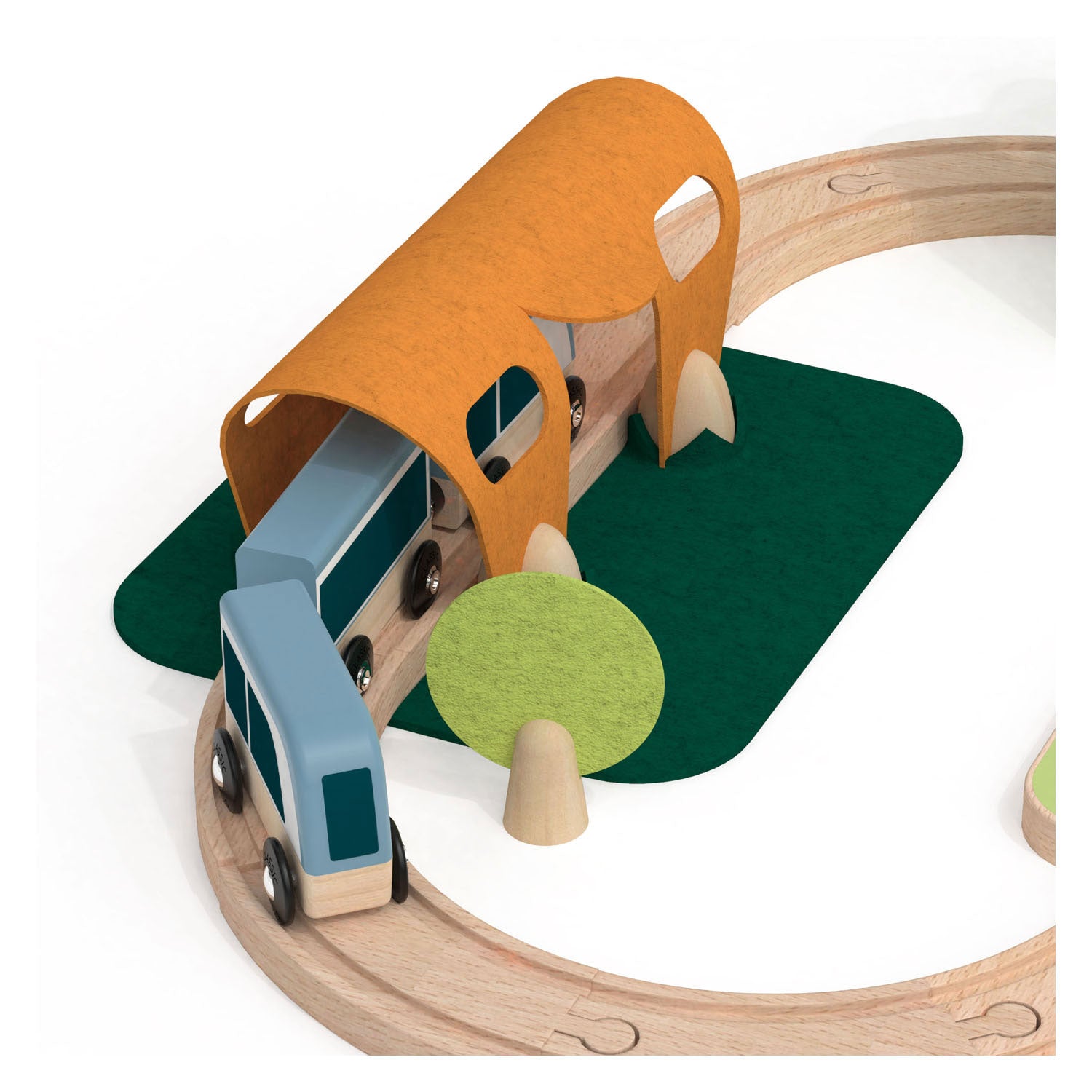 Klassieke wereld houten treinbaan klein speelset, 40dlg.