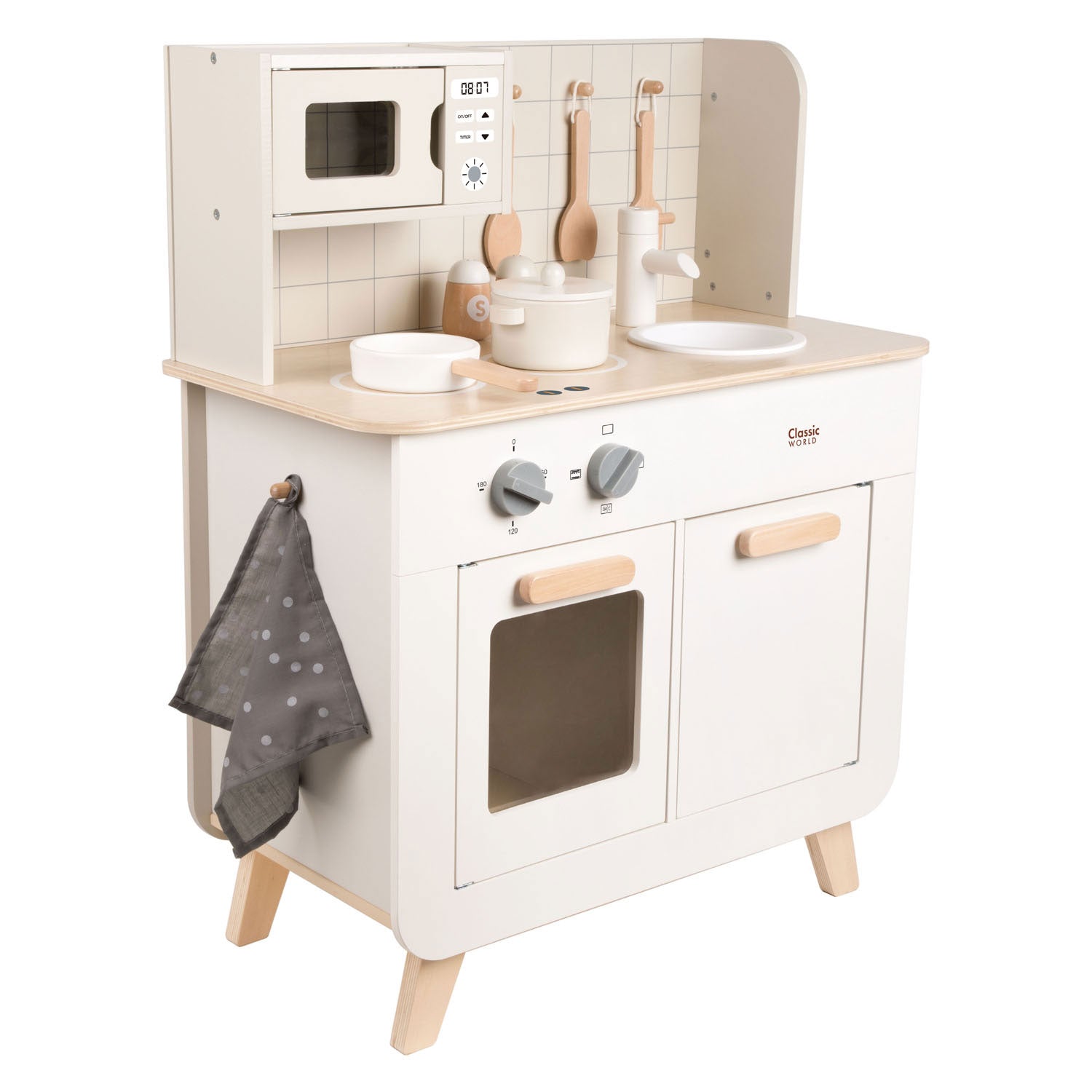 Klassieke wereld houten chef's speelkeuken, 11dlg.