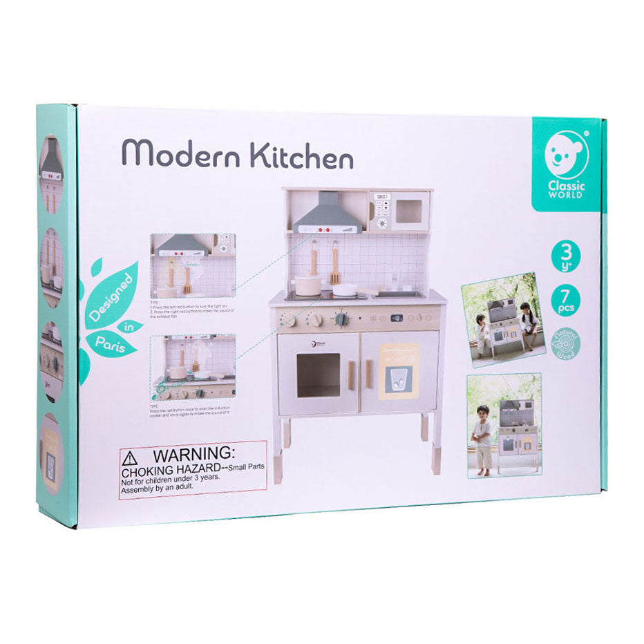 Klassieke Wereld Houten Moderne Speelkeuken, 7dlg.