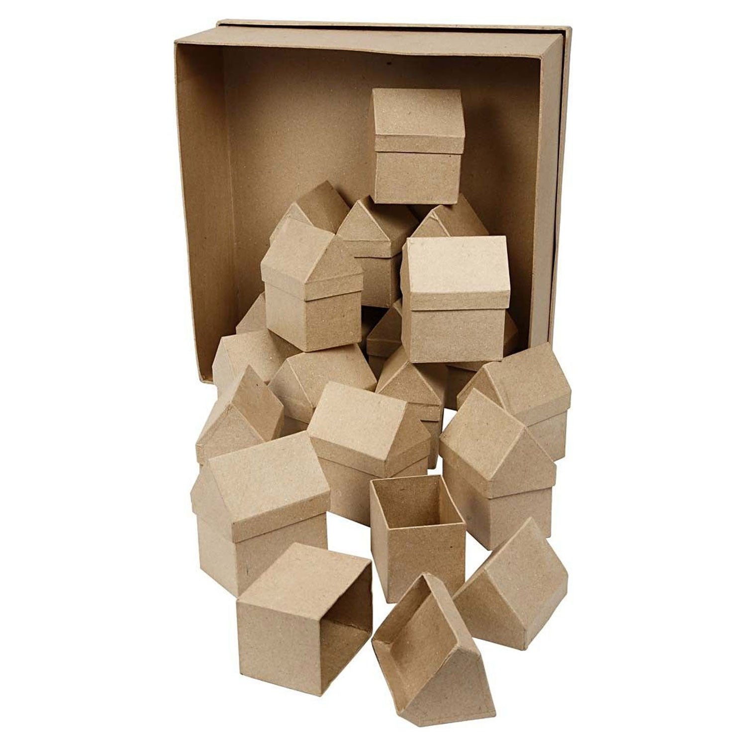 Creativ company opbergdoosjes huis papier-maché, 40st.