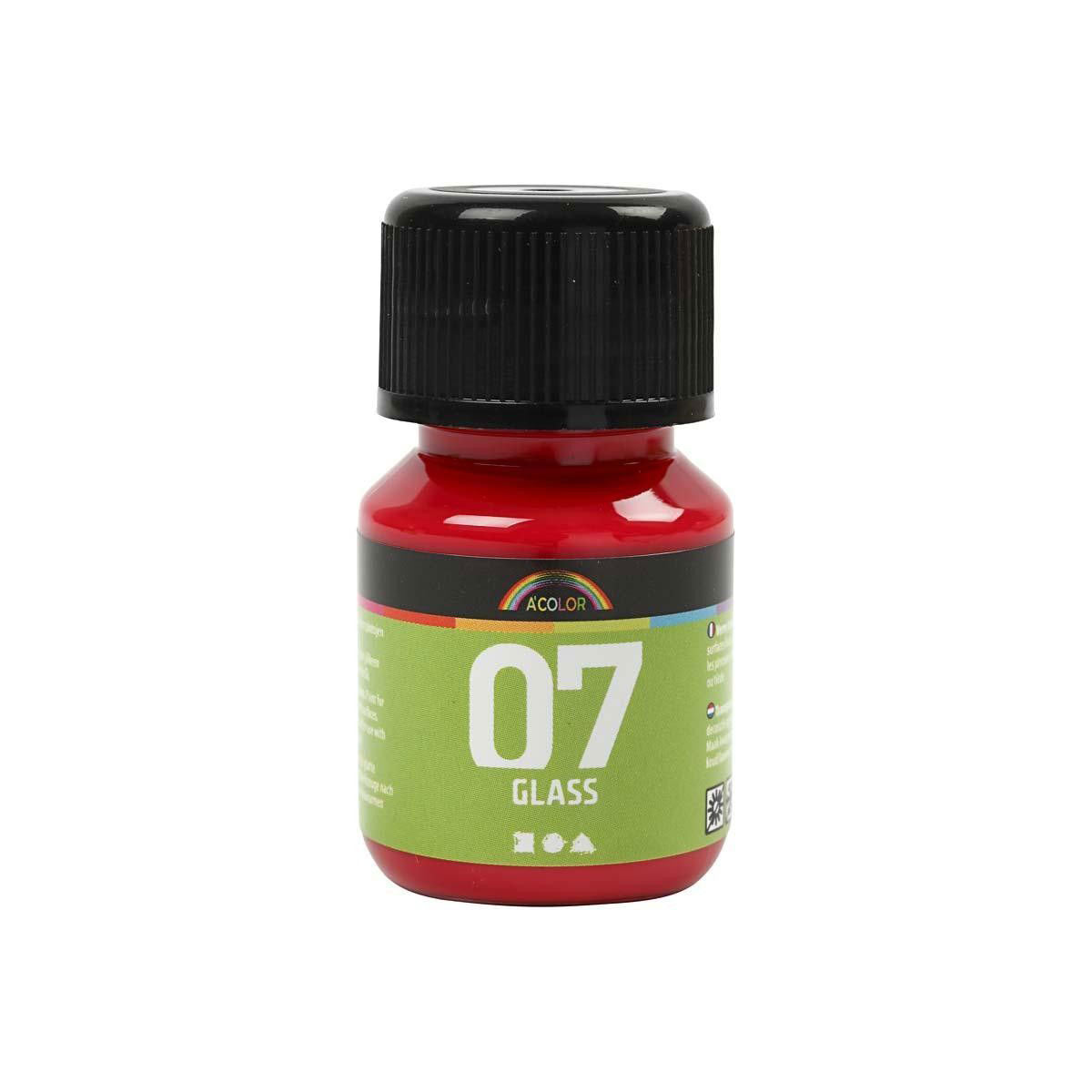 Creativ company permanente glasverf - rood, 30ml