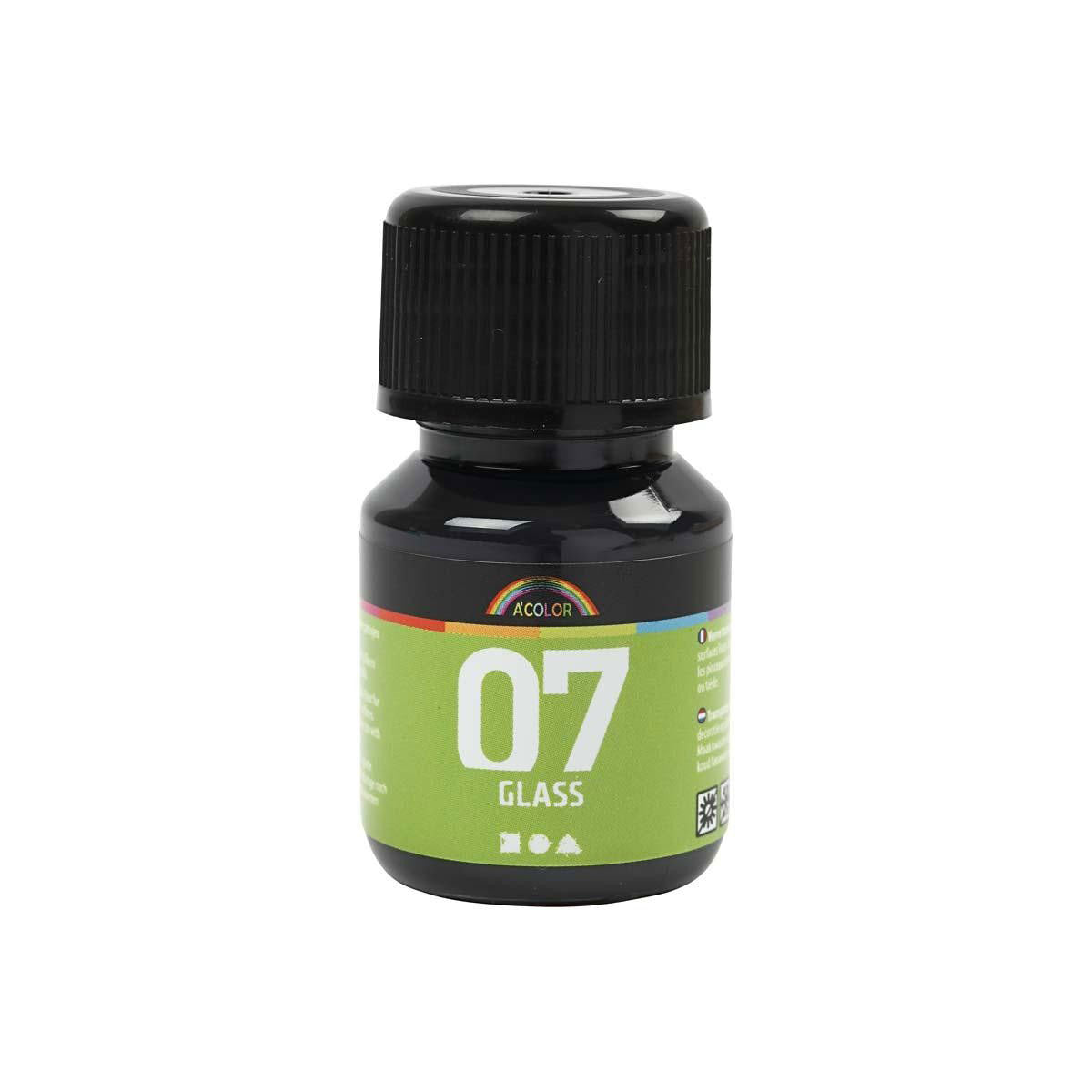 Creativ company permanente glasverf - zwart, 30ml