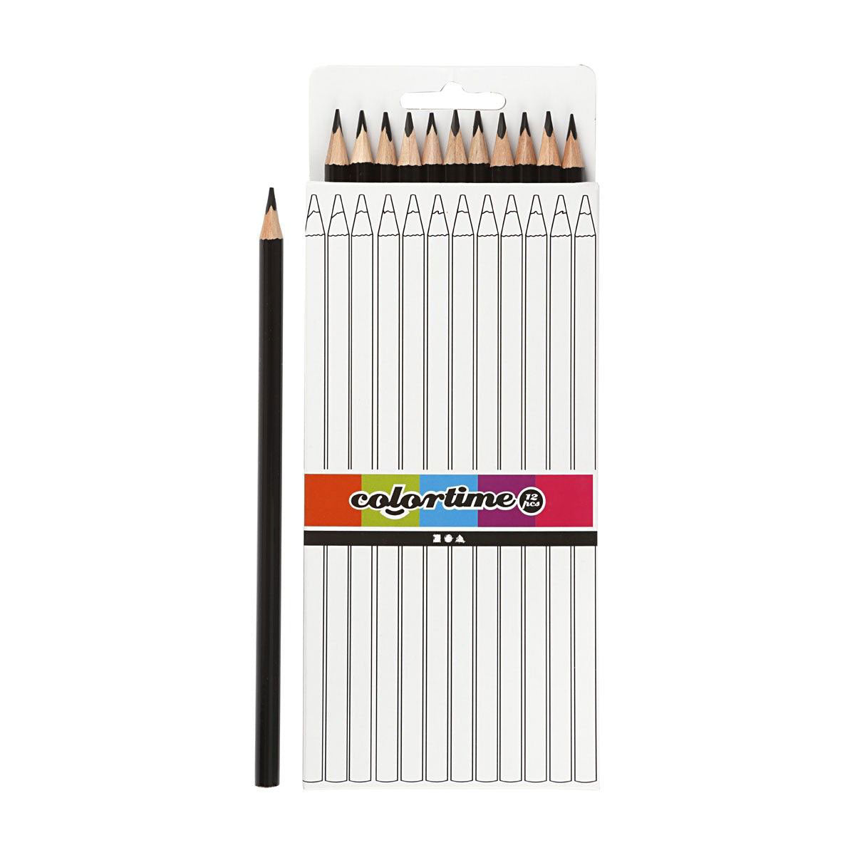 Creativ company driehoekige kleurpotloden - zwart, 12st.
