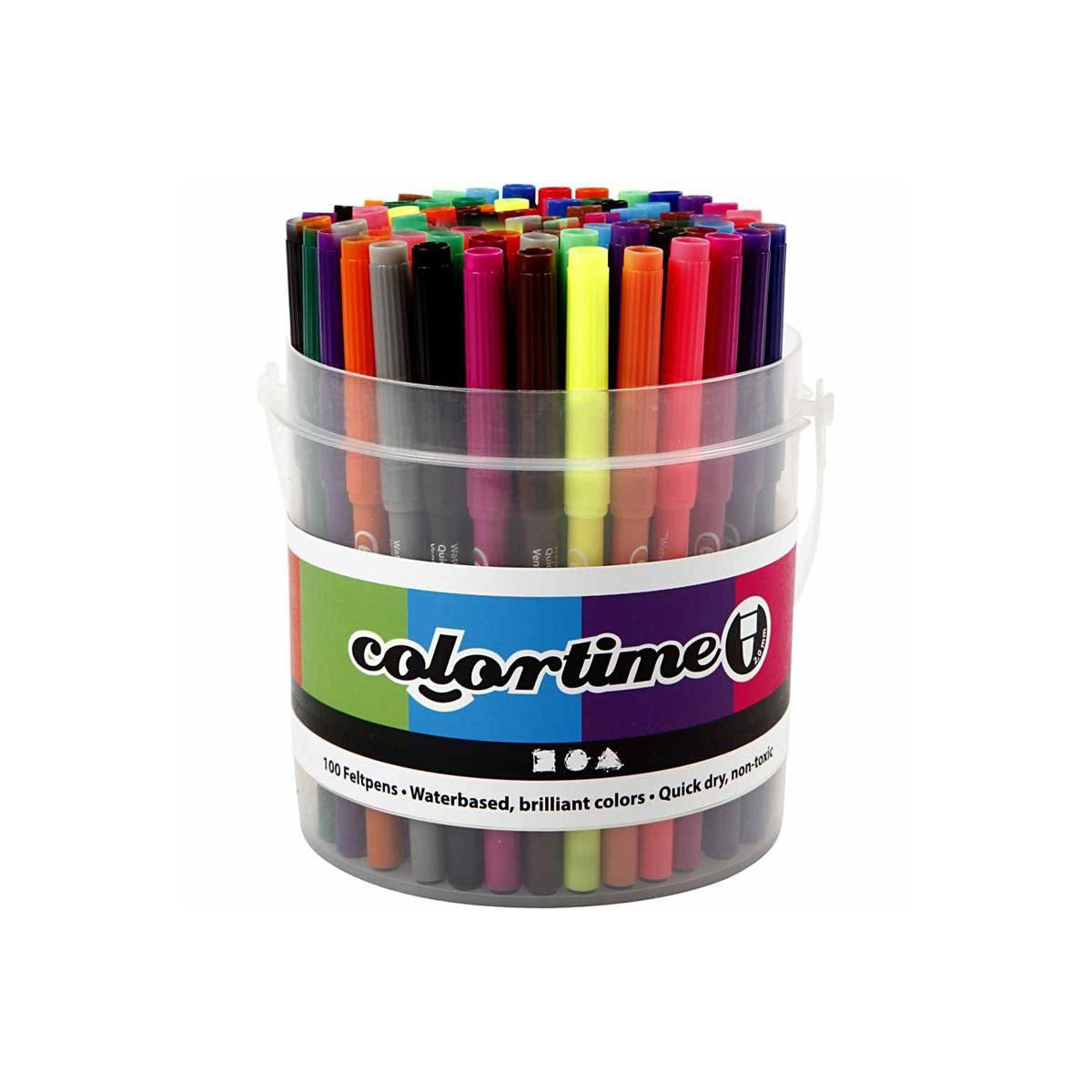 Creativ Company https: www.cchobby.nl colortime-pens-line-width-2-mm-assorted-colours-100-pcs-1-tub