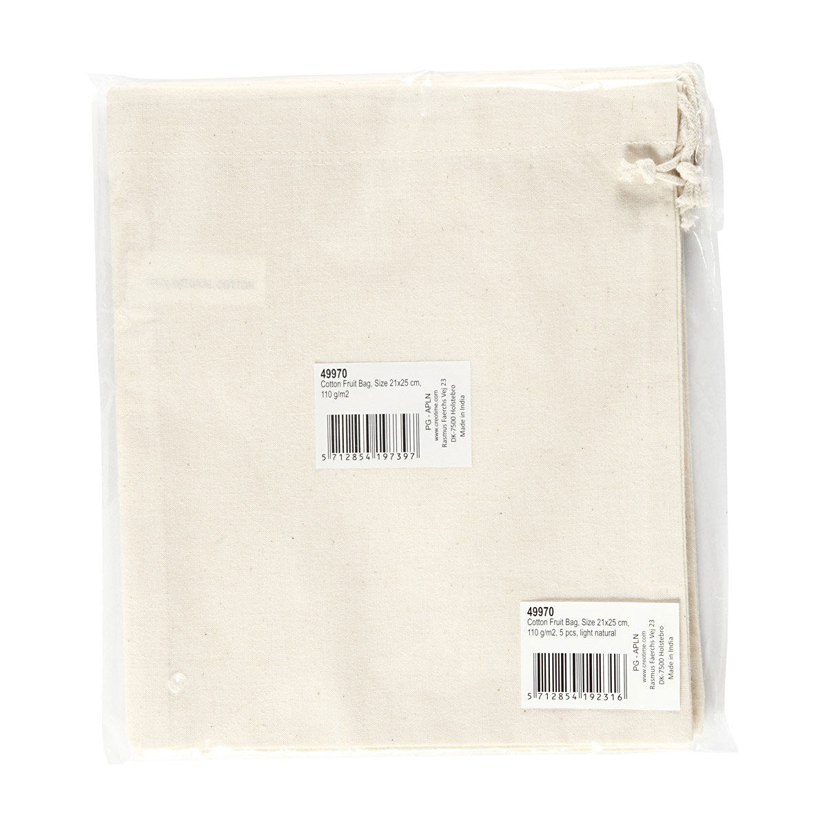 Creativ Company marble bag natural, 5 pcs.