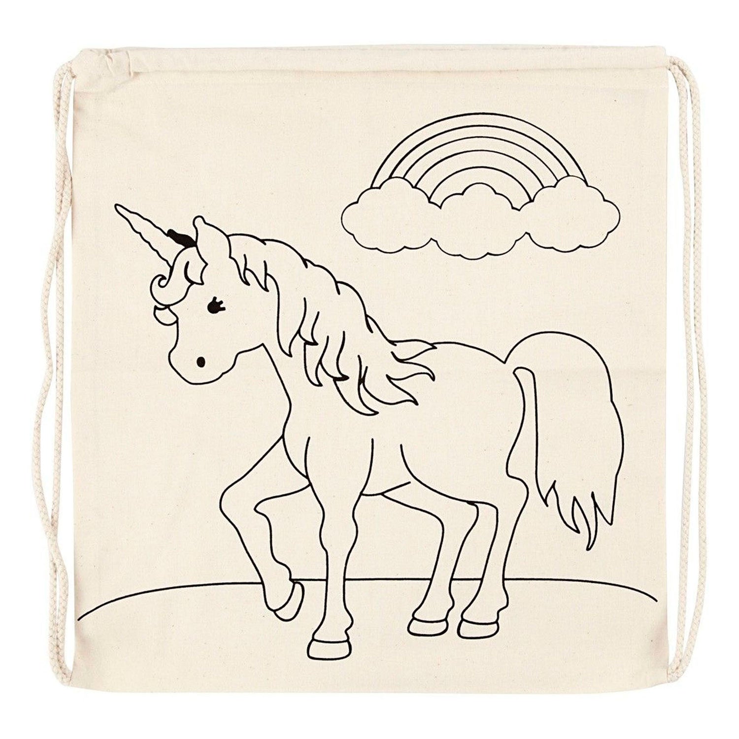 Creativ Company Colour Your Own Cotton Drawstring Bag Unicorn