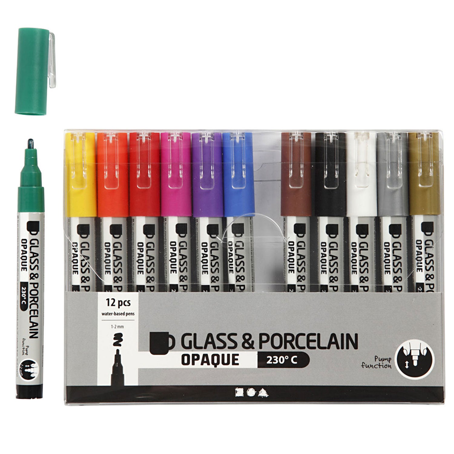 Creativ company glas-porseleinstiften, 12st.