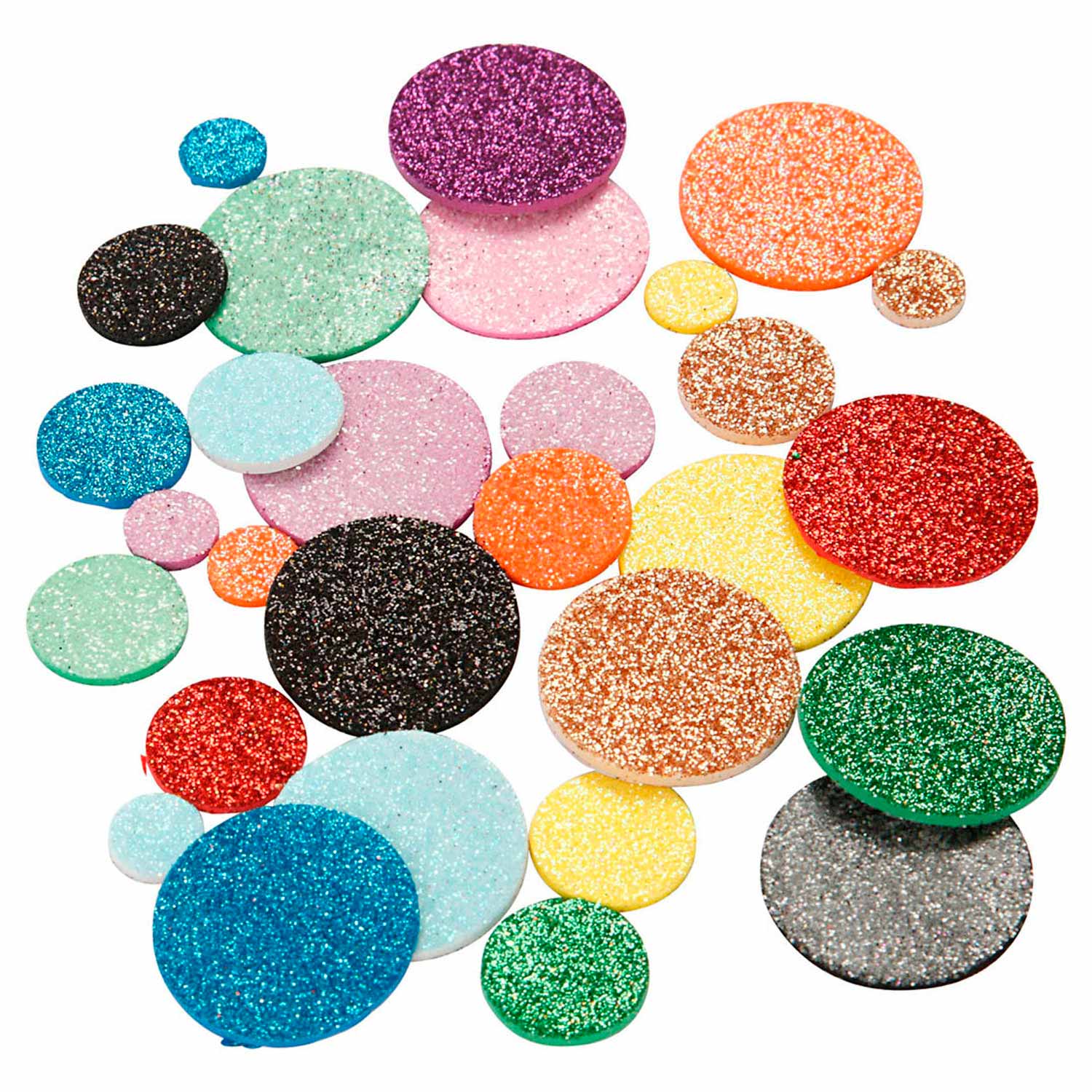 Creativ company foamvormen glitter cirkels, 150st.