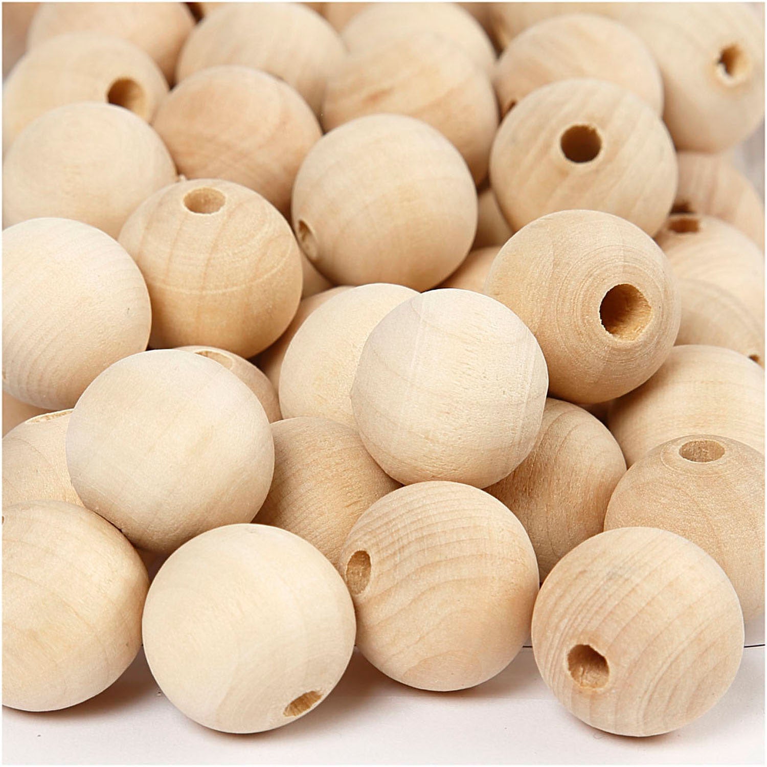Creativ company houten kralen, ø 2cm, 200st.