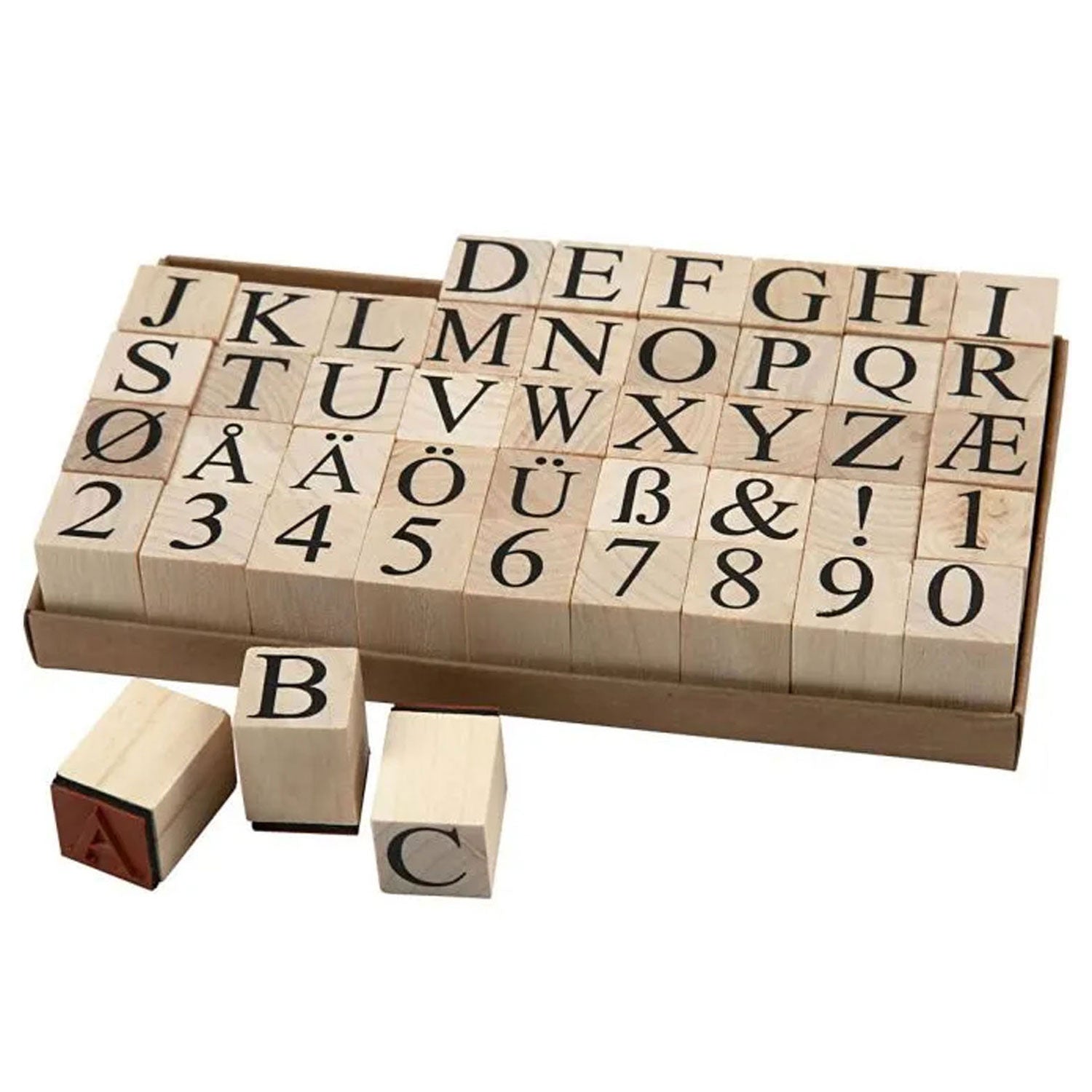 Creatief bedrijf houten stempelset, 45dlg.