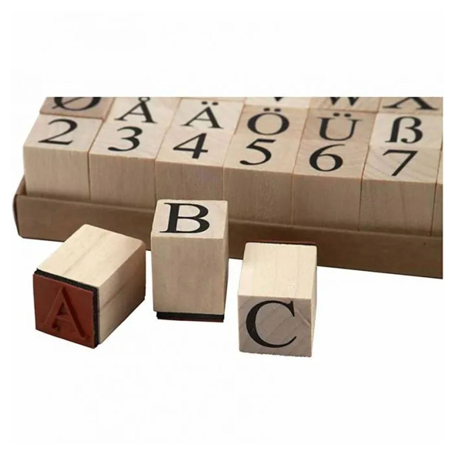 Creatief bedrijf houten stempelset, 45dlg.