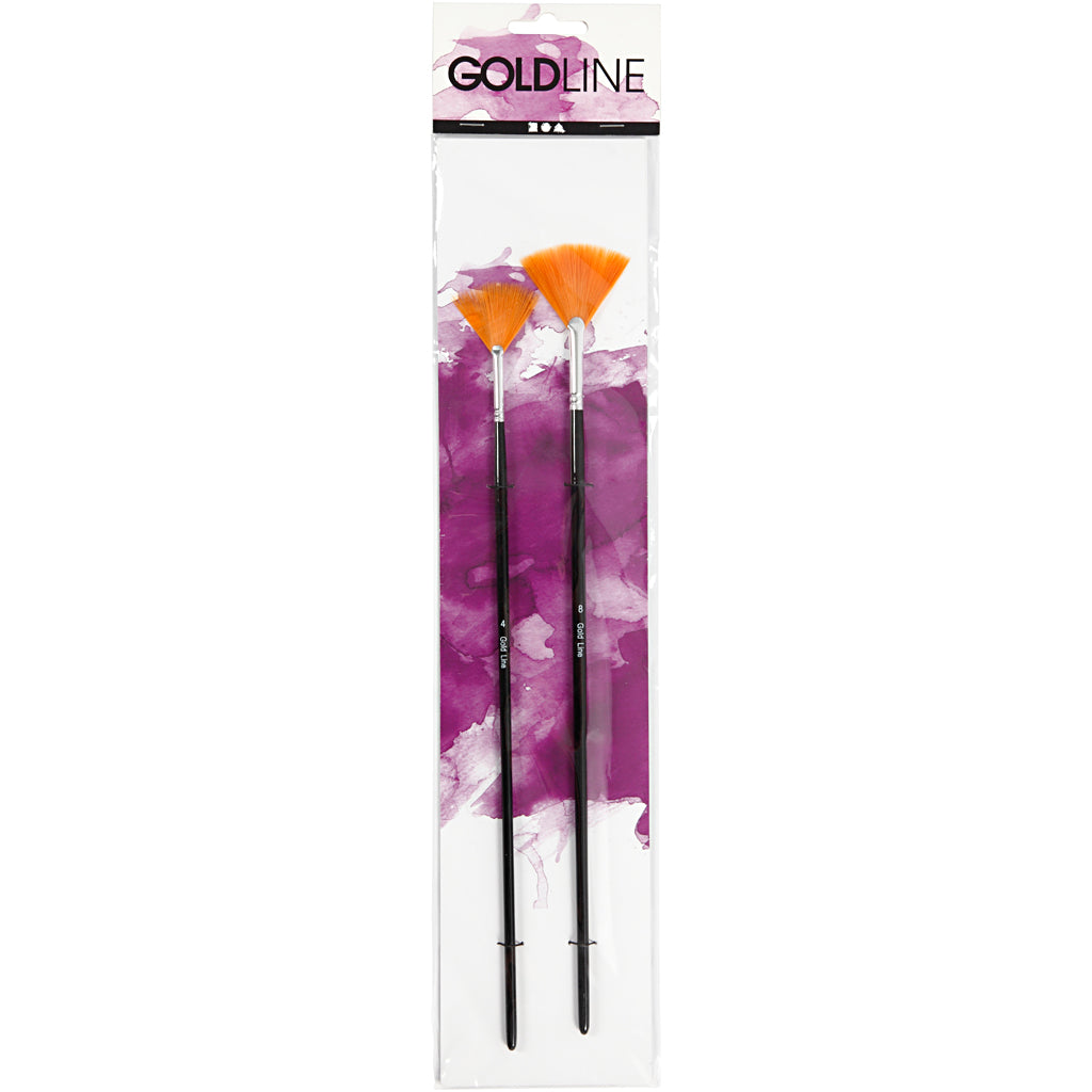 Creativ company gold line waaierpenselen, 2st.