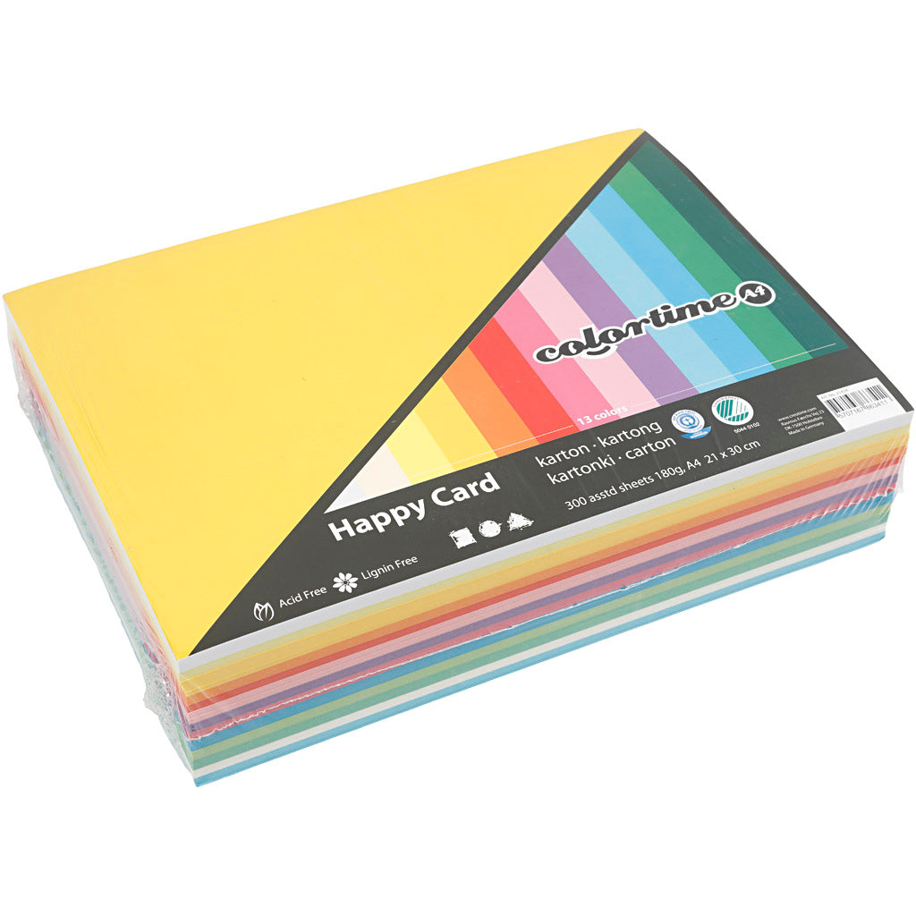 Creativ company lente karton kleur a4, 180gr, 300 bedekt