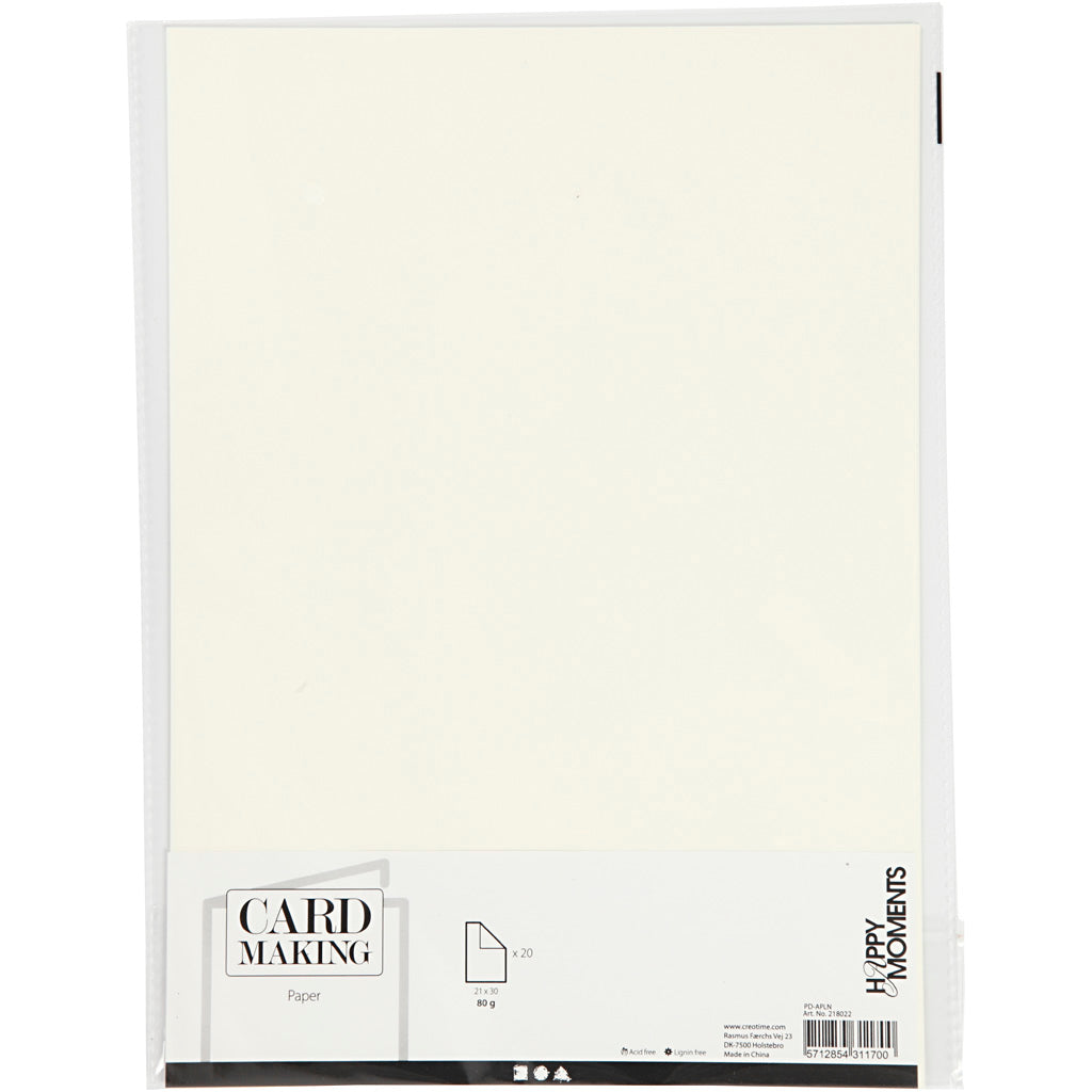 Creotime paper off-white A4 80gsm, 20 sheets.