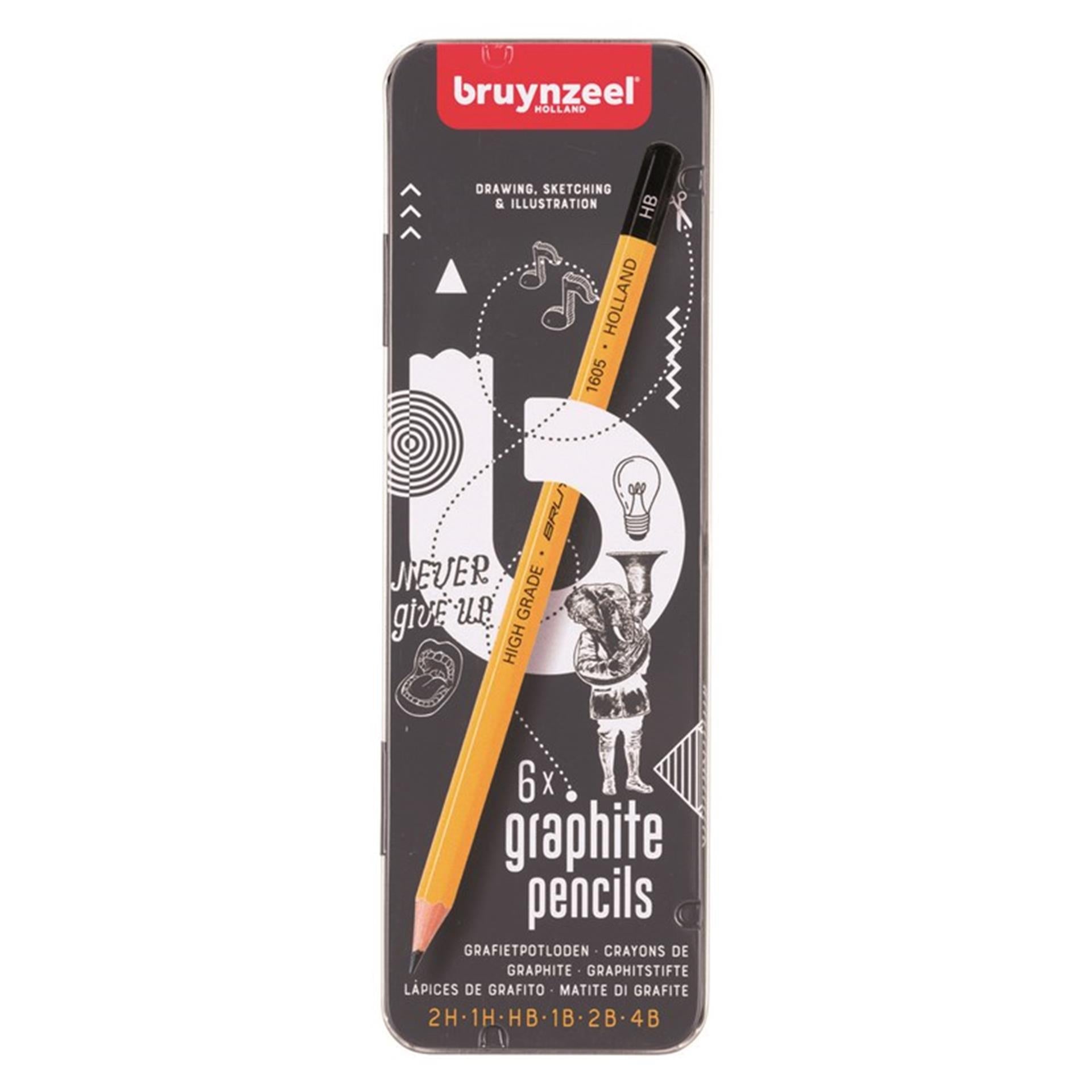 Bruynzeel tieners burotek blik 6 grafietpotloden