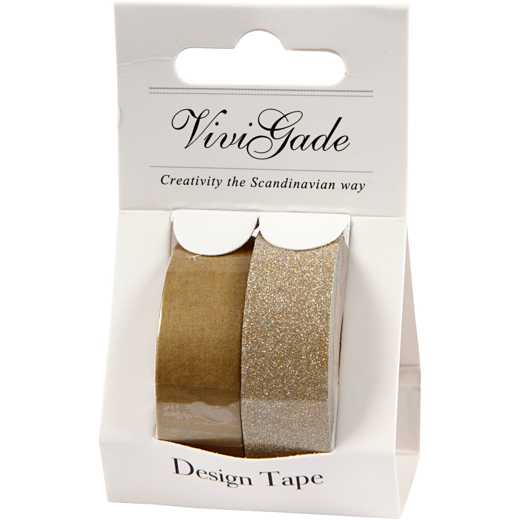 Afplaktape Goud 2m, 2st.