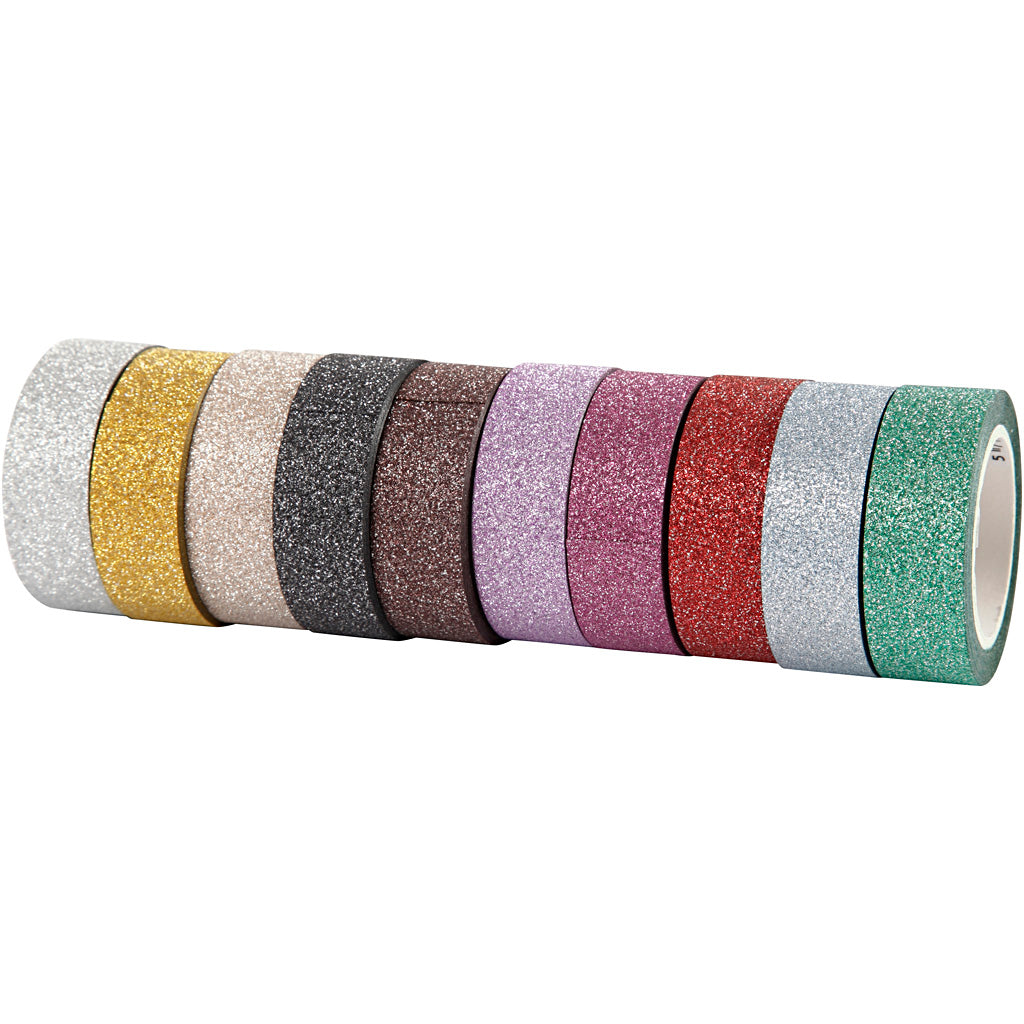 Creativ company glitter tape kleur,10st.