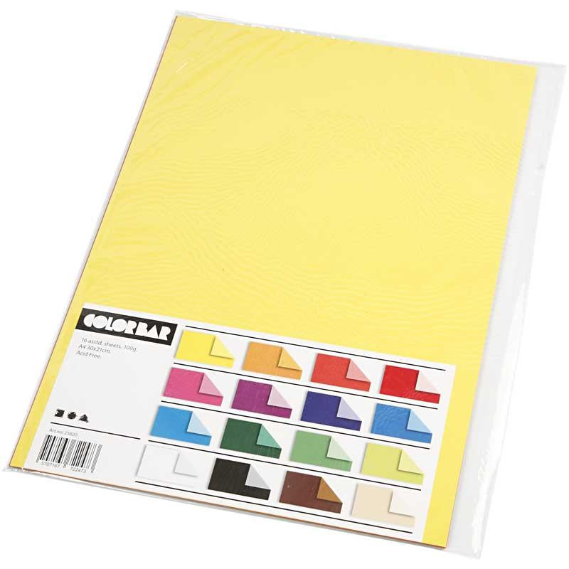 Creativ company color bar papier kleur a4 100gr, 16 vellen