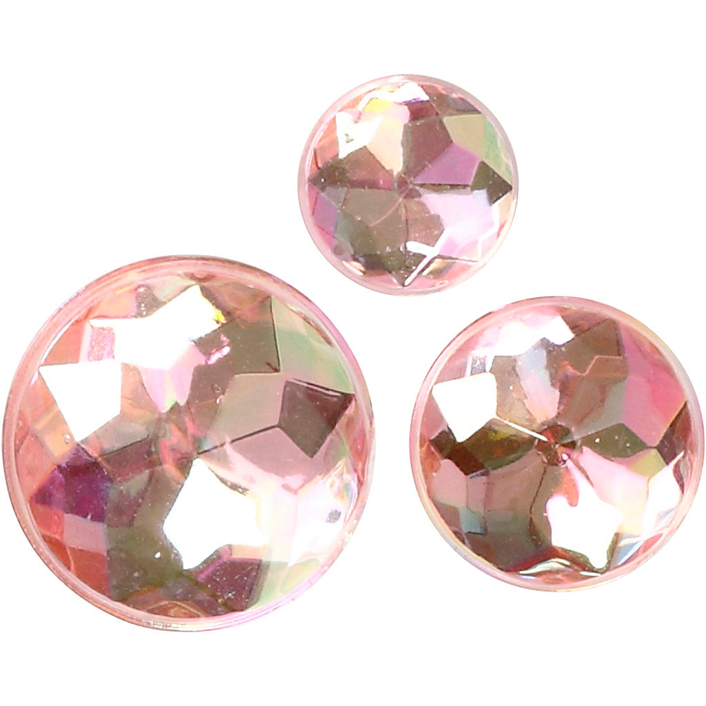 Creativ company strasstenen, afm 6+8+10 mm, roze, 40 stuk 1 doos