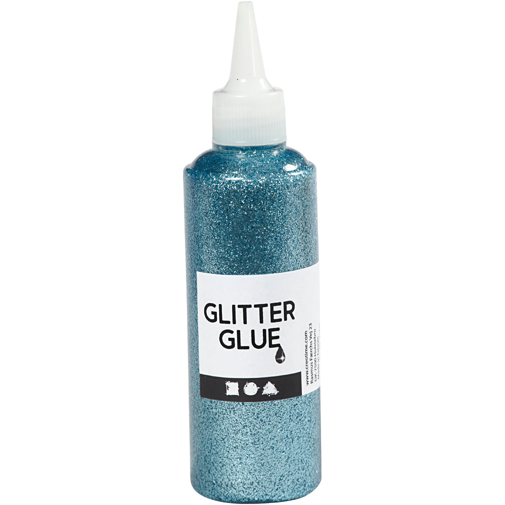Creatief bedrijf glitterlijm lichtblauw, 118ml
