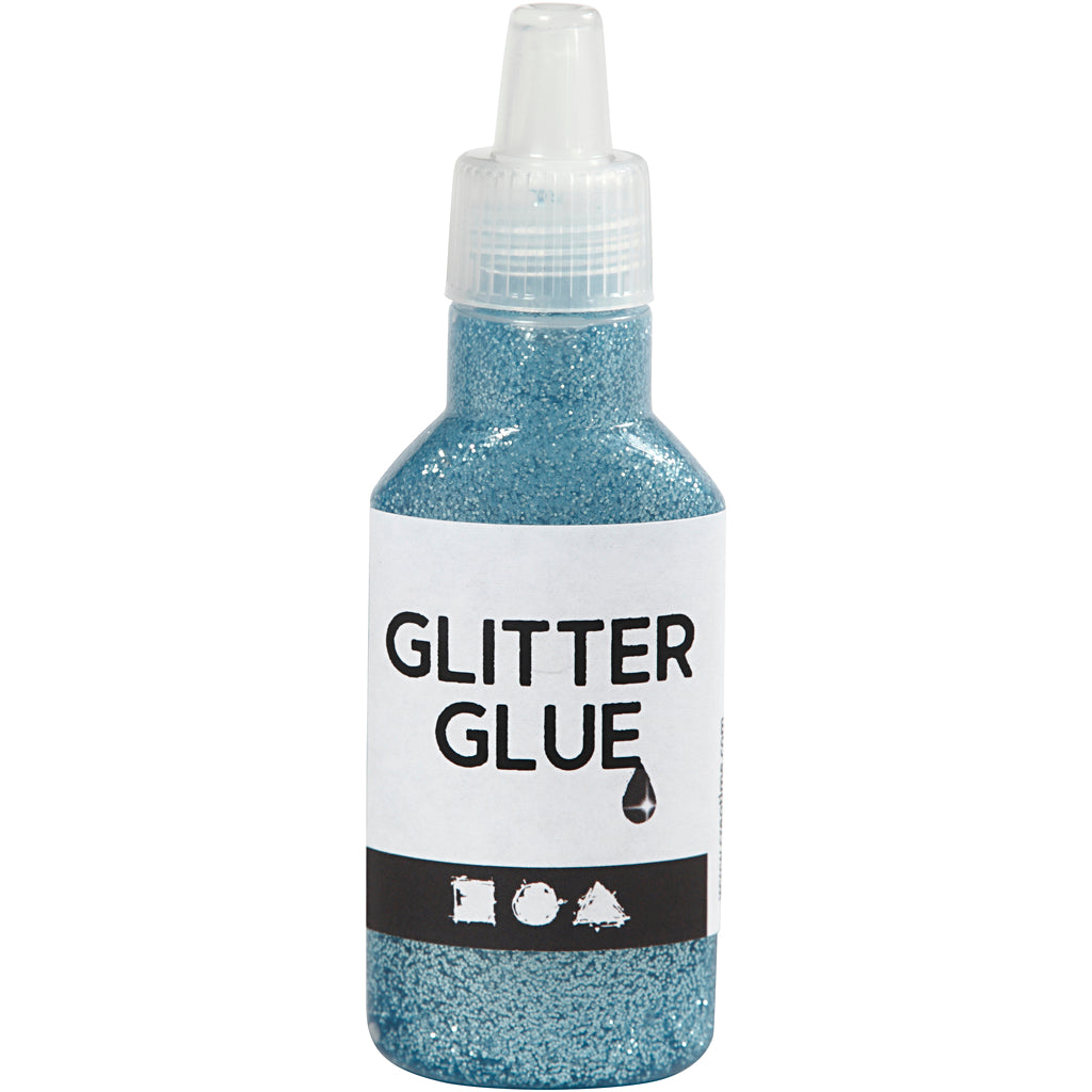 Creatief bedrijf glitterlijm lichtblauw, 25ml