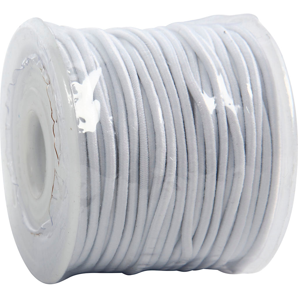 Creativ company elastiek dikte 2mm wit, 25m