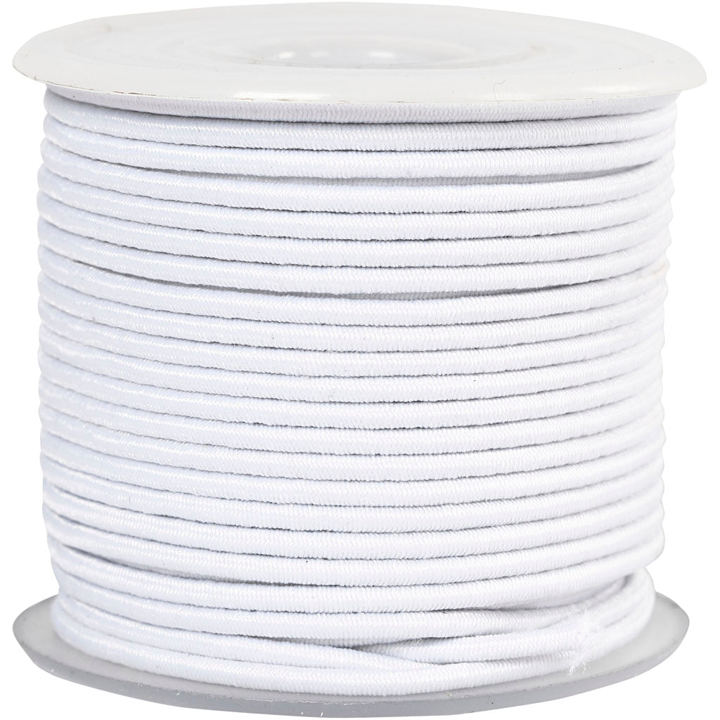 Creativ company elastiek dikte 2mm wit, 25m