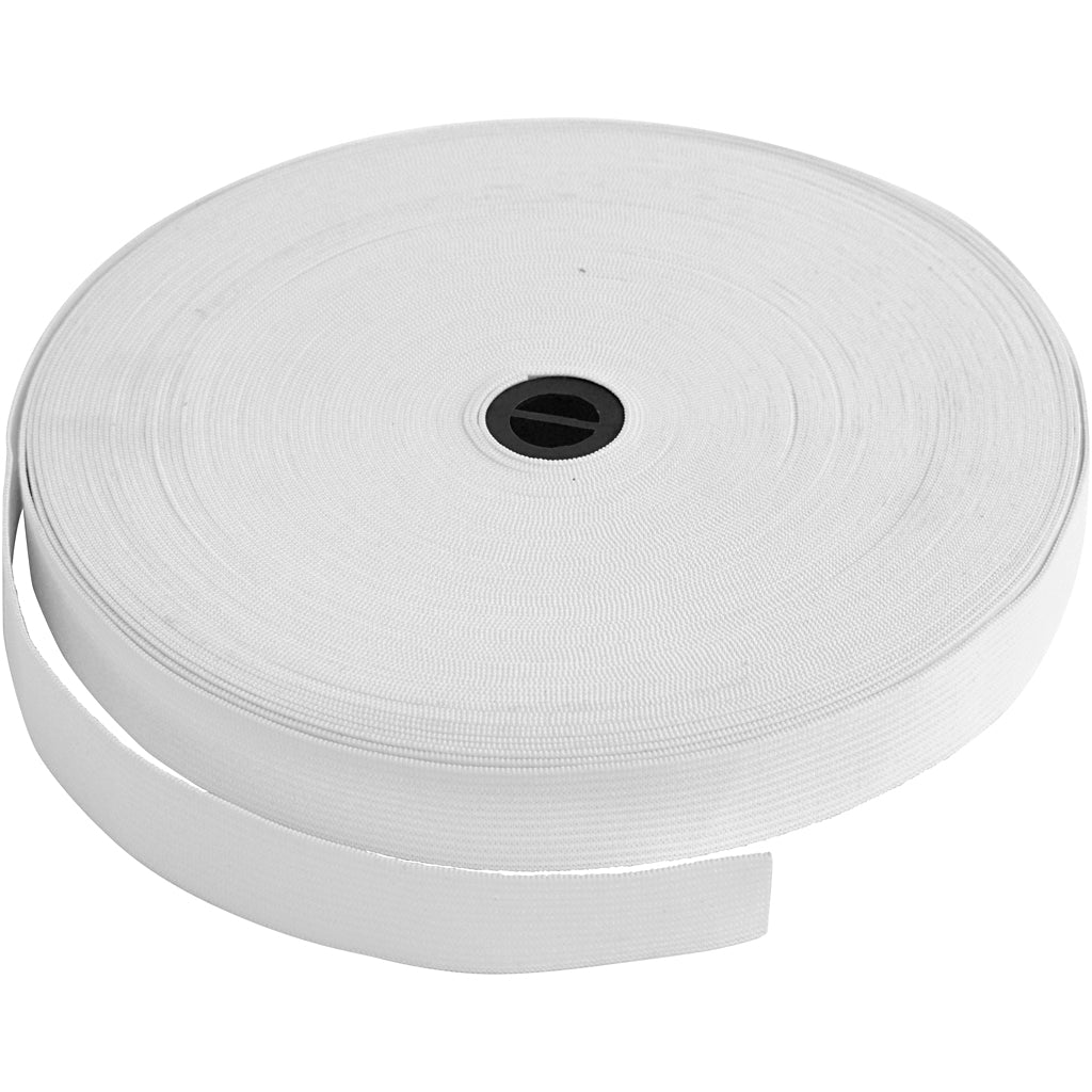 Creative company elastiek dikte 20mm wit, 25m