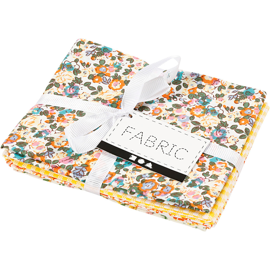 Creativ company patchwork stof geel 45x55cm, 4st.