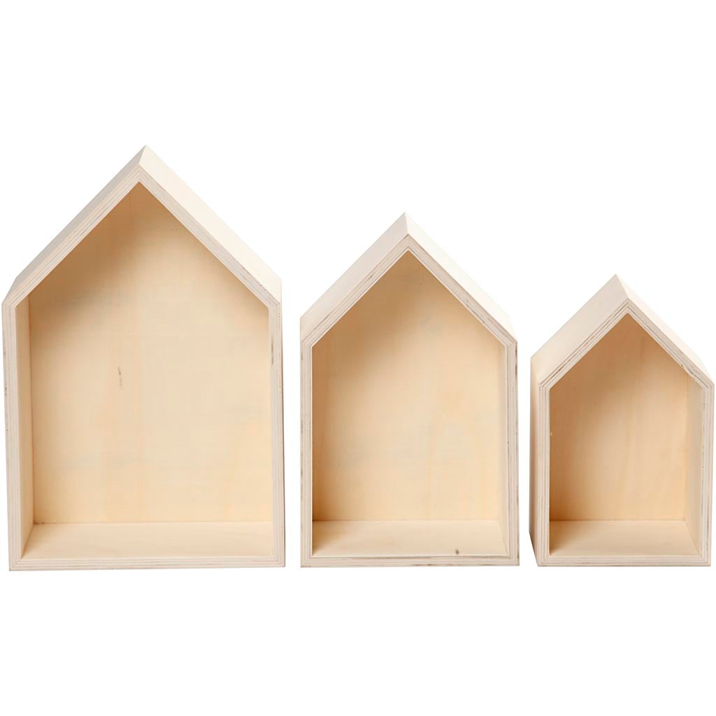 Houten Huisjes met Ophanghaak, 3e.