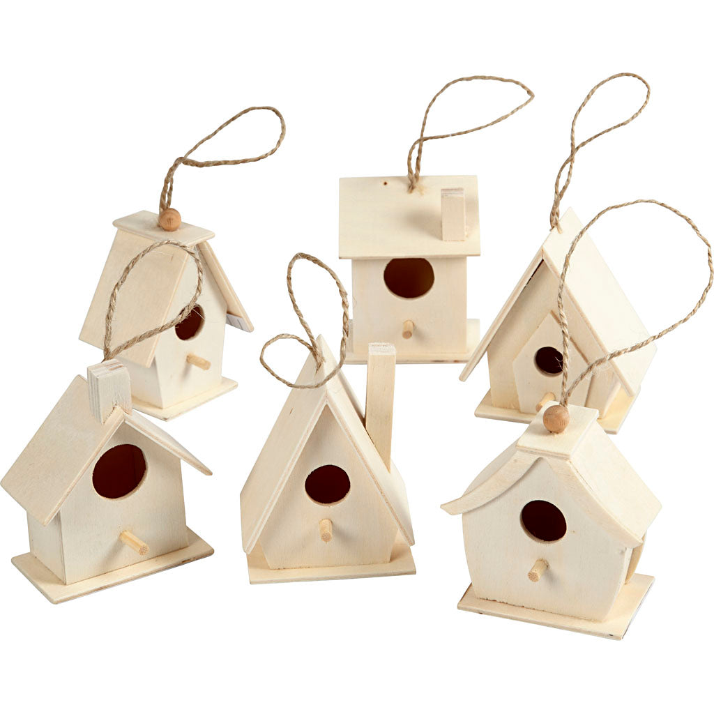 Creatief bedrijf vogelhuis hout 7cm, 6st.